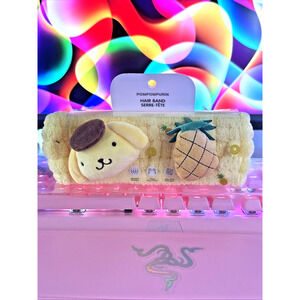 Pompompurin Hair Headband Spa Plush Band Pineapple Yellow Kawaii 2024 Sanrio